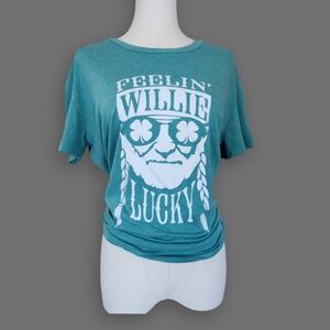 Green "Feelin Willie Lucky" Tee, Women's L